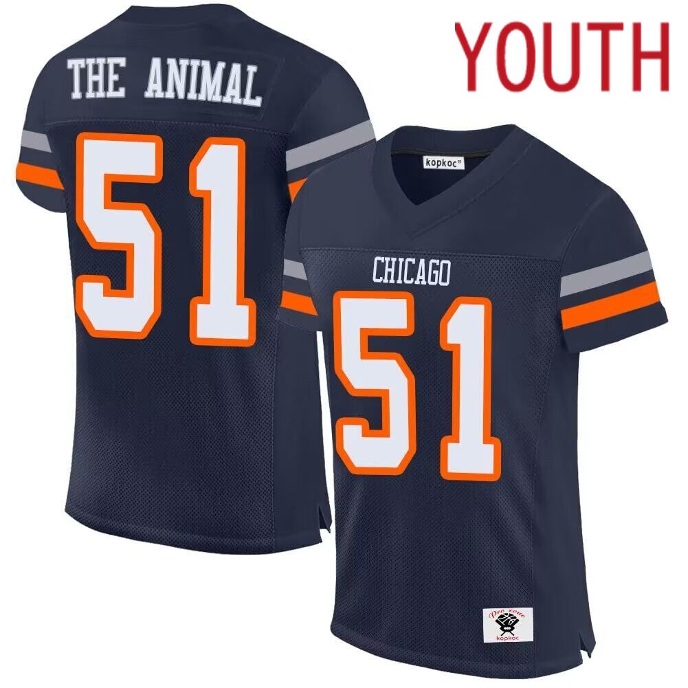 Youth  Chicago Bears #51 The Animal blue2024 Nike Limited NFL throwback Jersey ->youth nfl jersey->Youth Jersey